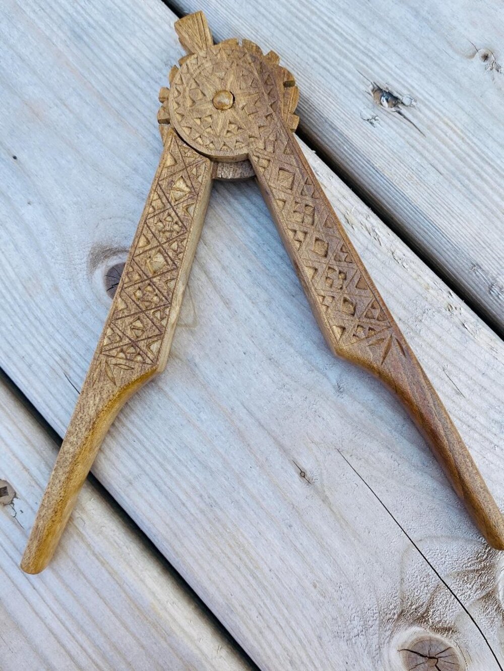 Carved Wooden Nutcracker nutcracking fretwork Highly detailed Carving